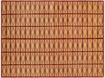 Modern Gabbeh Remedios Beige/Rust Wool Rug - 6'0'' x 8'9''